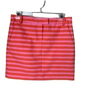 J.Crew Gorgeous Salmon & Pink Stripe Mini Skirt New Without Tags No Flaws Size 0